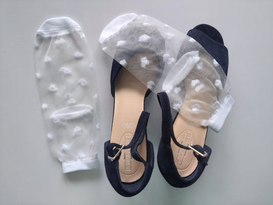 Капронові шкарпетки жіночі. Прозорі. 'Білі' Сердечка.